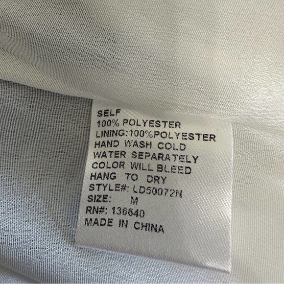 L’ATISTE by AMY Blue & White Off Shoulder tier Maxi Dress with fringe Tassles - Picture 15 of 15